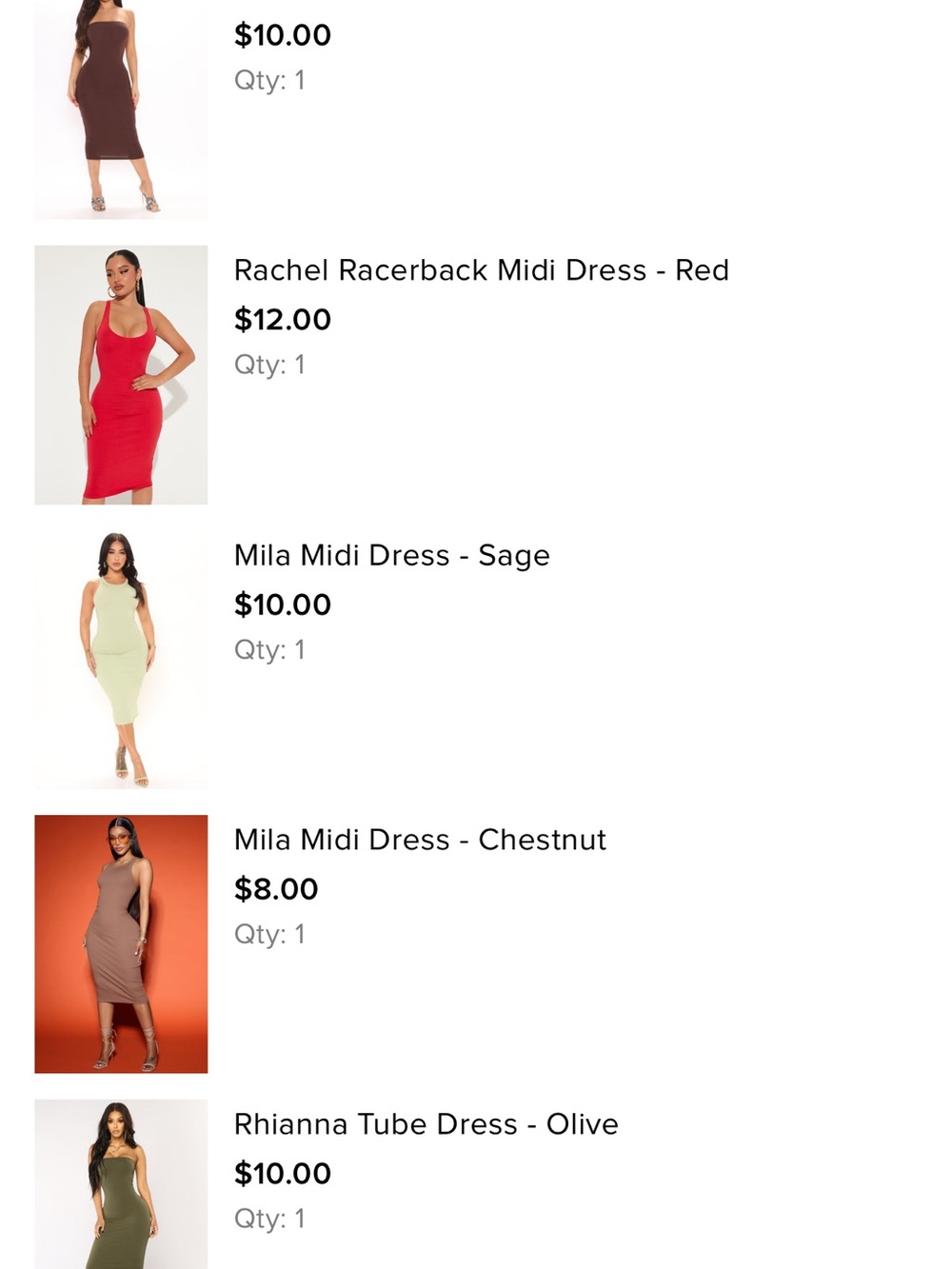 5 midi dresses bulk